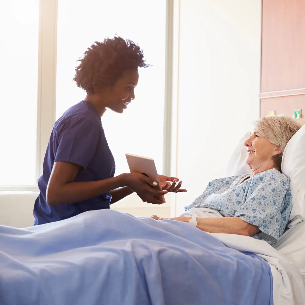 Nurse taking care of patient